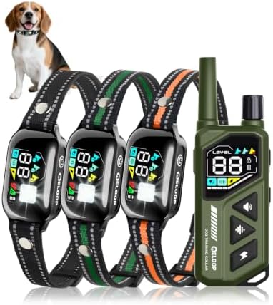 Dog Shock Collar with Remote Control, 3300 ft for 3 Dog Training Collar with Beep, Vibration and 99 Static Levels, IPX7 Waterproof E Collar for Small, Medium and Large Dogs