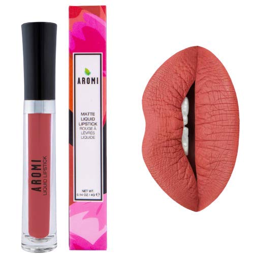 Aromi Matte Liquid Lipstick | Burnt Orange Lip Color for Women, Earthy, Nutmeg Ginger Shade, Long-Lasting, Vegan, Warm Undertones (Terra Cotta)