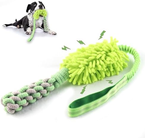 wodoca Dog Rope Toy Tug of War Dog Toy for Aggressive Chewers, Interactive Puppy Chew Toys Rope with Strong Squeak, Knots Cotton for Teeth Cleaning, Training Medium, Large Dogs