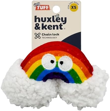 Huxley & Kent Tiny Tuff Plush Dog Toy, Happy Rainbow