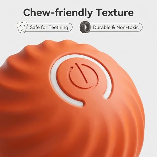 Winb Interactive LED Dog Ball （2 inch）- USB Rechargeable Motion-Activated Rolling Toy for Small Dogs, Dogs Ball Play and Wicked Fun,Orange