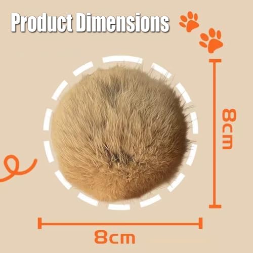 Rabbit Fur Ball Cat Toy, Soft Fluffy Cat Toy Ball, Furry Catnip Toy Ball, for Indoor Cats – Furry, Fun to Chase for Hunting Instinct Play & Interactive Bonding