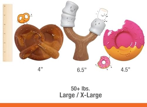 Nylabone Strong Chew Cute Dog Toy Bundle, Large, 3 Count