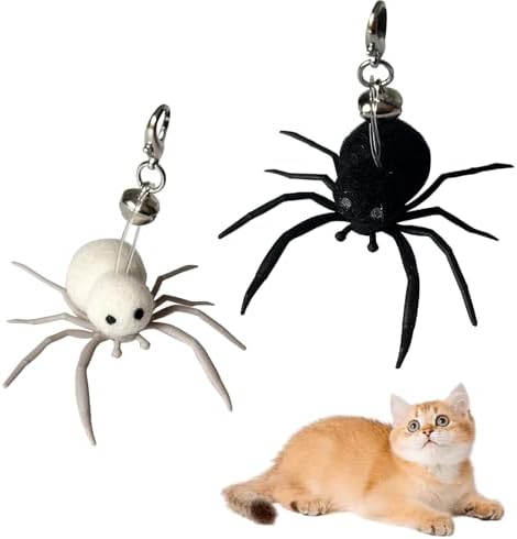 Cat Toy Insects Refills, Feather Wand Replacement Insects, Kitten Interactive Toys (2Pcs Refills(Spider))