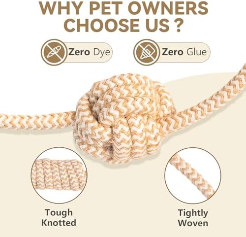 Puppy Chew Toys for Teething, Interactive Rope Toys for Small and Medium Dogs, Fun Chew Rope for Training, L Size