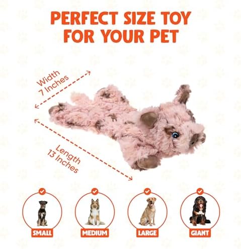 Cuddlerz Snorters the Pig Plush Dog Toy with RuffGuard® Lining
