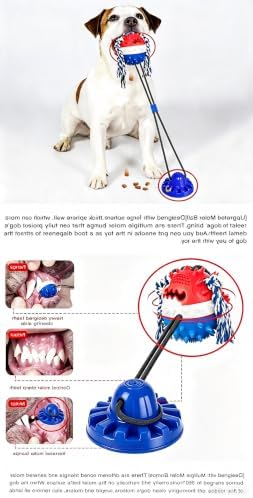 Interactive Dog Toys Mental Stimulation Flirt Poltug of War for Games, Teething Treats & Puzzle Food Dispensing Ball Cognitive Pull Pitbull Toy Keep Them Busy Ropes