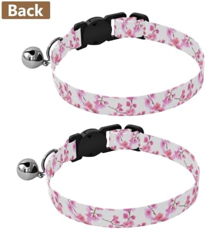 Cherry Blossom Branches Watercolor Easy to Wear Dog Collar 2 Pack Cat Neck Collar