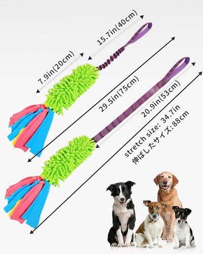 SCHITEC Dog Tug Toy, Bungee Tug of War Rope Toys with Squeaky Sound for Small Medium Large Dogs, Puppy Training Pull Toy for Exercise & Interactive Play Games