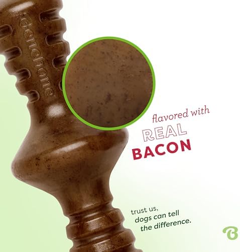Benebone Zaggler Rolling Dog Chew Toy, Real Bacon, Large