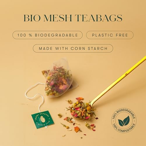Luxmi Estates Ashwagandha Turmeric | Organic Adaptogen Tea with Ashwagandha, Turmeric, Ginger, Lemongrass, Licorice & Moringa, Caffeine-Free | 25 Biodegradable Tea Bags | 50g/1.76oz