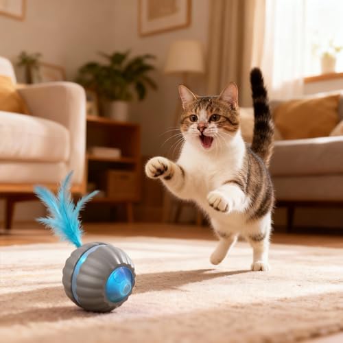 Interactive Cat Toys for Indoor Cats,Automatic Moving Kitten Toys