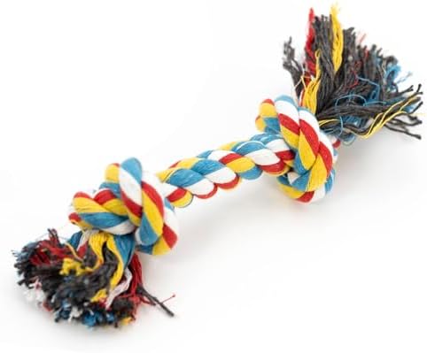 Jeffers Pet Rope Bone Dog Toy, Multi-Colored, 16" – Durable Braided Rope for Tug of War, Chewing & Fetch – Interactive Play for Pets – Machine Washable Dog Game Toy, Supports Healthy