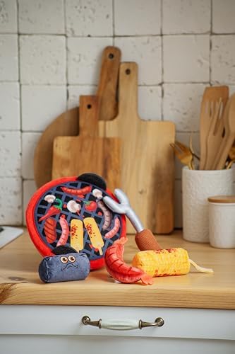 Dog Toys for Dogs & Puppies - Bark Bark Cute (BBQ) Series, BBQ Theme, 5 in 1 Multi Item Interactive Dog Toy Set for Small & Medium Breeds