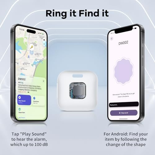 Hoxe Air Tracker Tags-4 Pack for iOS & Android, Smart Tag for Key, Bag, Pet | Dual System Luggage Tracker Compatible with Apple Find My & Google Find Hub App, Bluetooth Key Finder Replaceable Battery