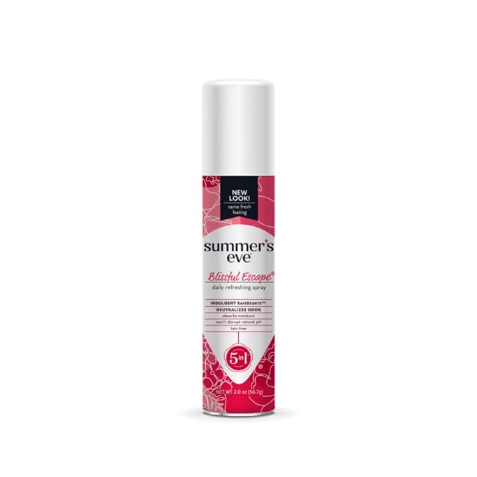 Summer's Eve Feminine Cleansing Spray Variety Pack (Blissful Escape, Island Splash, Tahitian Sunset, Sheer Floral, & Baby Powder) (1 of each)