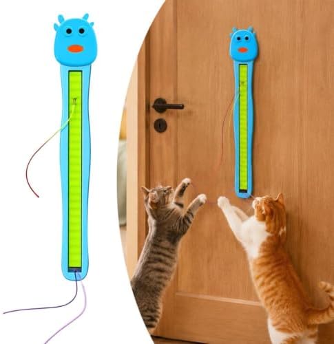 Interactive Cat Toys for Indoor Cats - Wall Mounted Electric Auto Motion Flying Rope Interactive Toy for Indoor Cats, Motion-Activated Flying Rope with Suction Cup for Boredom Relief (White)