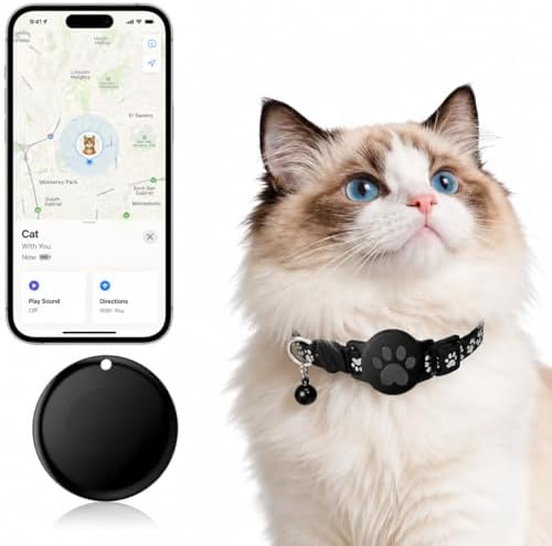 Pet Tracker,GPS Tracker for cat,Smart tag,Waterproof Compatible with Find My,No Monthly Fee,Advanced Tracking Solution Smart Collar for Pet Safety Ideal Small Large Cats(iOS Only)