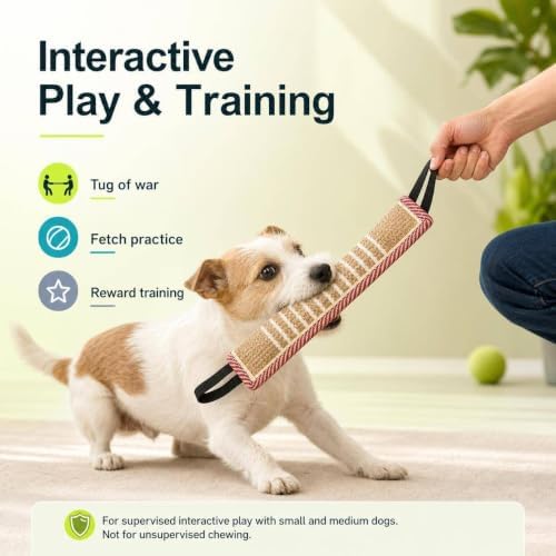 DGSL Dog Tug Toy Dog Bite Jute Pillow Pull Toy for Small and Medium Dogs