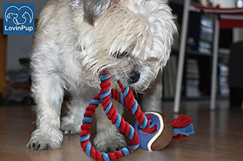 Dog Rope Toy with Tennis Ball (11”) – 3-Pack Red