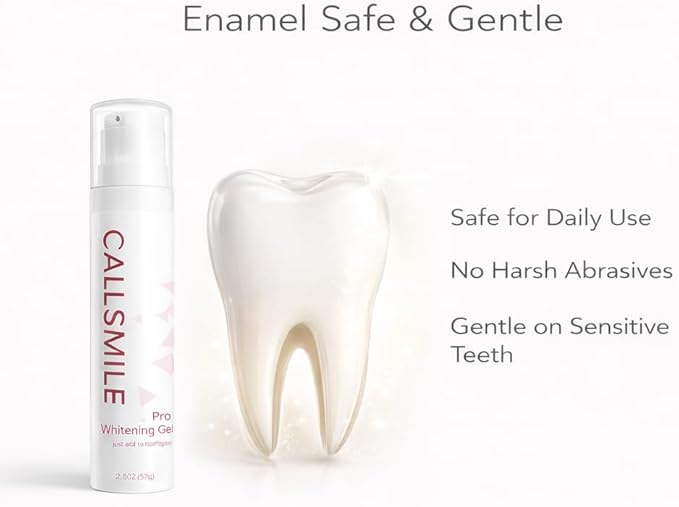 CALLSMILE Pro Whitening Gel - 4-6 Month Supply (2 oz) - Professional-Grade Hydrogen Peroxide Toothpaste Add-in - Up to 6 Shades Whiter in 30 Days - Easy Daily Use with Any Toothpaste