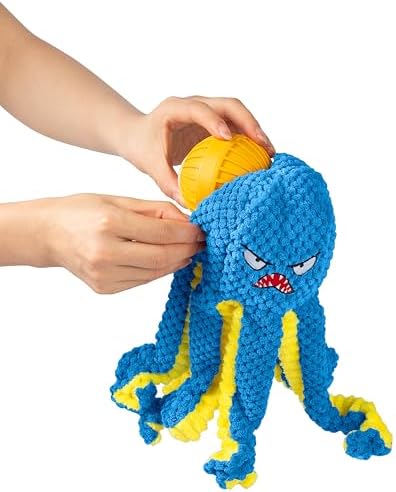 Plush Octopus Cover for Interactive Octopus Dog Toy,Soft & Durable Replacement Accessory,Not for Aggressive Chewers(Blue)