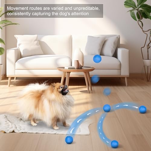 NEOALLYPETS Smart Interactive Dog Toy Ball, Active Rolling Wicked Ball with Automatic Bouncing and Rotating for Puppy/Small Dogs Durable, Chewable, USB Recharger and Fun Gift Toy to Dog (Medium)