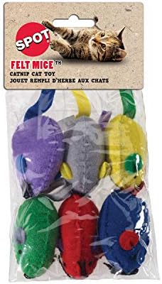 SPOT Felt Mice Catnip Toy | Soft, Colorful Multipack Interactive Cat Toy for Indoor Cats | Includes Catnip | 6 Pack in Assorted Colors