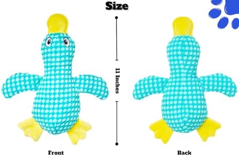 Durable Duck Stuffed Animal - Plush Dog Toys for Aggressive Chewers - Tough Squeaky Puppy Teething Relief - Small Medium and Large Breeds Interactive Play to Keep Pets Busy