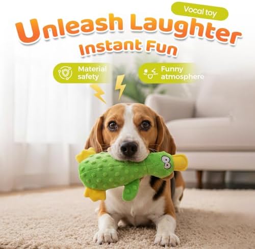 Cecurpo Interactive Squeaky Duck Dog Toy with Built-in Sound for Aggressive Chewer (Light Green)