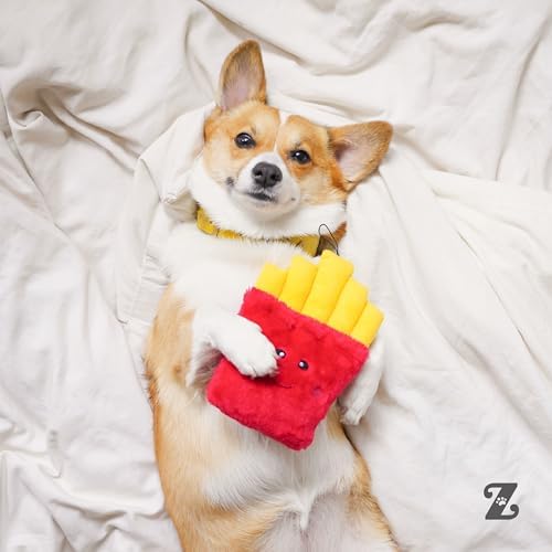 ZippyPaws NomNomz Dog Squeaky Toys to Keep Them Busy, Pet Products - Fries