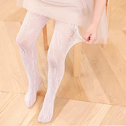 Girls Fishnet Stockings for Princess Dress High Waist Mesh Tights Cute Pattern Knit Socks
