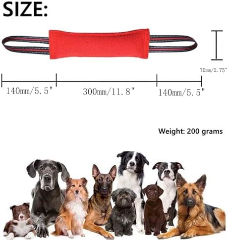 Clysoru Tug Toy for Dogs Tug of War Dog Toy with 2 Strong Red Band Handles Lasting Training Equipment Puppy to Large Dogs Interactive Toy Best for Tug of War Pull Indestructible Rope Toys (Vermeil)