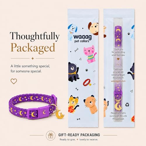 Breakaway Cat Collar with Bell for Kittens & Cats