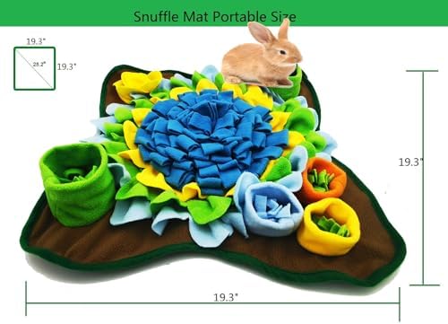 Dogs Snuffle Mat Pet Feeding Mats Puppy Sniffing Pad ,Cat Doggies Interactive Puzzle Toys for Multiple Breeds Encourages Natural Foraging Skills,Training and Stress Release (Blue-01)