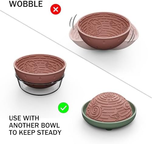 OHMO Slow Feeder Bowl & Lick Mat for Dogs, Galaxy Design, 6.3", Coral
