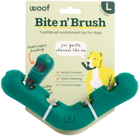 WOOF Bite n' Brush Dog Dental Chew Toy for Medium to Large Dogs 25 lbs & Up