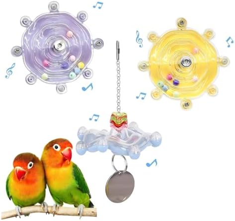 3pcs Bird Toys for Parakeets, Colorful Spinner Wheel (Rondom Color)