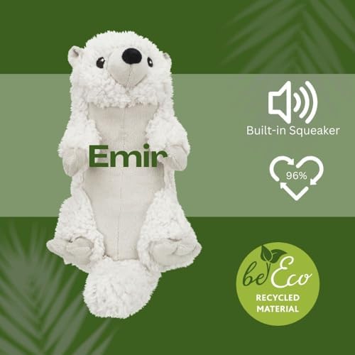 TRIXIE Be Eco Emir The Otter Plush Dog Toy for All Dogs, 12" Fun and Cuddly Squeaky Dog Toy, 96% Recycle Material