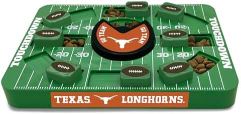 Pets First NCAA Texas Large Puzzle Toy - Interactive Dog Treat & Slow Feeding Toy
