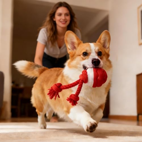 Goosheep 2026 New Interactive Dog Toys, Automatic Moving Dog Ball for Medium/Large Dogs, Interactive Smart Rolling Dogs Toy Ball with Light Up to Keep Them Busy(Red)