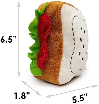 Buckle-Down Dog Toy, Plush Squeaker Scooby Doo Sandwich, Multi Color, 6" x 6", DTPT-SDBE