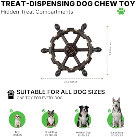 Dog Toys for Aggressive Chewers, Tug of War Dog Toy, Wheel Dog Chew Toys