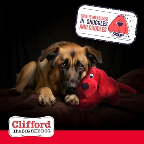 Clifford® Snuggle Buddy Medium Size Plush Dog Toy | Cozy Dog Stuffed Animals Play Toy for Medium to Large Dogs | Comfort, Squeakers, Crinkle, Interactive Bonding