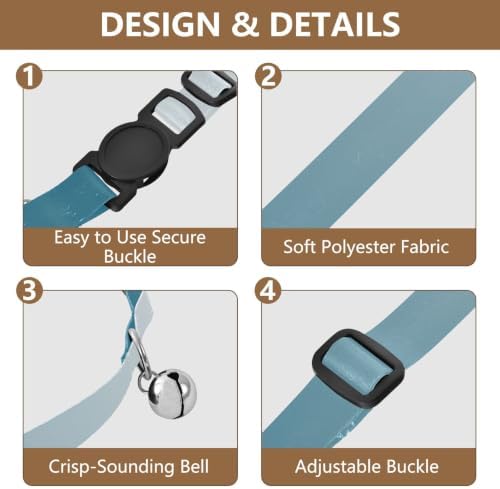 Blue Gradient Lightweight Pet Collar for Cats and Dogs, 2 Pack Dog Collar with Bell