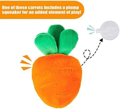 JOYELF Hide and Seek Plush Dog Toys, Interactive Squeak Dog Toys Teething Chew Toys Plush Carrot Field Educational Toys for Small Medium Large Dogs and Cats with 8 Carrots