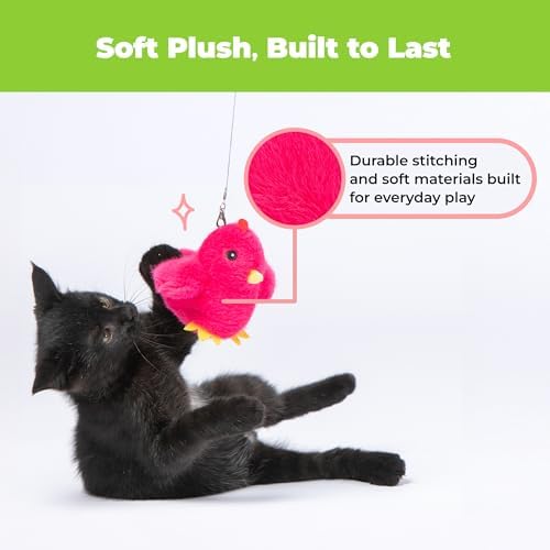 Best Pet Supplies Catify Interactive Flapping Cat Toy - Chick, Fuchsia