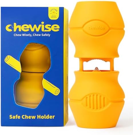 PetClan Chewise Bully Stick Holder for Large Dogs, Metal Teeth Chew Holder