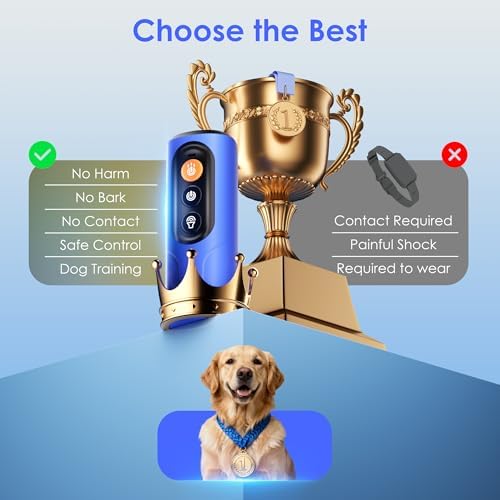 Dog Bark Deterrent Devices, Anti-Barking Device for Dogs 50-ft Range, Three Modes, Dog Barking Silencer Replaces Traditional bark Collars, Suitable for All Dogs, Indoors and Outdoors