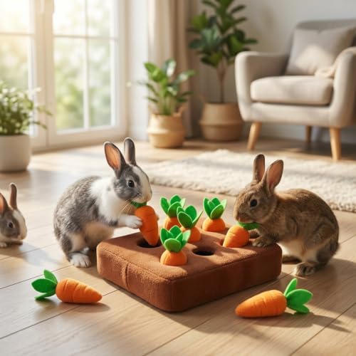Bunny Enrichment, Snuffle Mat for Rabbits, Small Pet Activity Mat